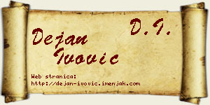 Dejan Ivović vizit kartica